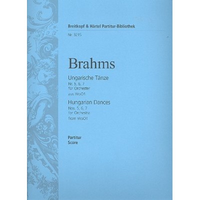 Brahms j. danzas hungaras nº 5, 6 y 7 (score)