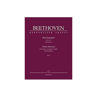 Beethoven, 3 Sonatas (en Fam, LaM, DoM) op. 2 para piano (Ed. Barenreiter)