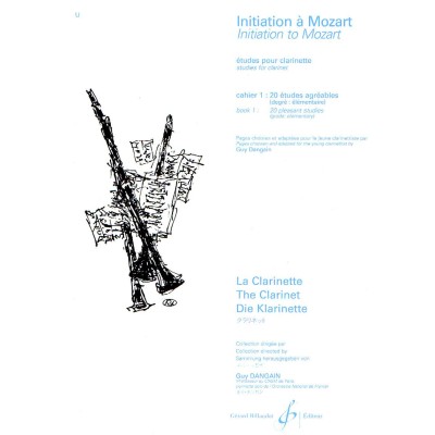Dangain iniciacion mozart v.1: 20 estudios clarinete (nivel elemental)