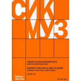 Shostakovich, d. sonata para viola y piano op. 147 (ed. siko