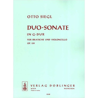 Siegl o. duo-sonata en sol mayor op.139 para viola y cello