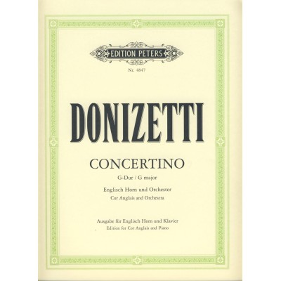 Donizetti, g. concertino en sol m para corno ingles y piano (ed. peters)
