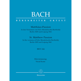 Bach. pasion san mateo bwv 244 vocal score