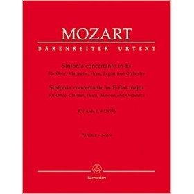 Mozart w.a.  sinfonia concertante mib m fl/ob/tr/fg/p  kv.29