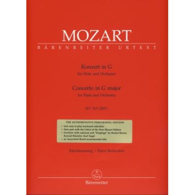 Mozart. Concierto en Sol M para flauta y piano KV313 (Ed. Barenreiter)