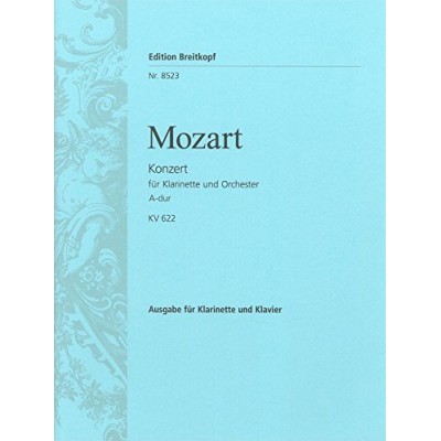 Mozart. concierto clarinete y orquesta en la mayor. kv622 edit.breitkopf