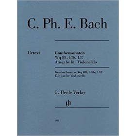 Bach. C.Ph.E.Gambensonaten Wq 88, 136, 137: Ausgabe für Violoncello Edit. Henle Verlag