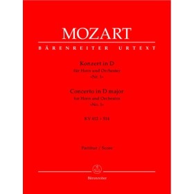 Mozart, W.A. Concierto en Re M nº 1 para trompa y orquesta. Score. Ed. Barenreiter