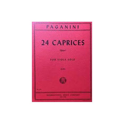 Paganini, 24 caprichos op. 1 para viola sola (Raby) Ed. IMC