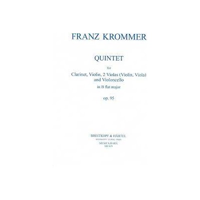 Krommer, F. Quinteto en Sib Mayor op. 95.  Partes (cl, vl, 2 vla, cll) (Ed. Breitkopf)