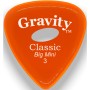 Púa Gravity Classic Big Mini 3.0mm Pulida Elipse Naranja GCLB3PE