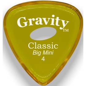 Púa Gravity Classic Big Mini 4.0mm Pulida Elipse Amarilla GCLB4PE