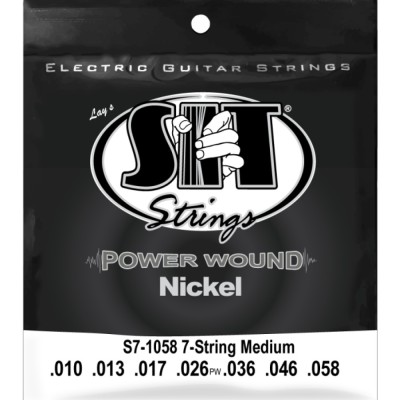 Juego 7 Cuerdas Guitarra Eléctrica SIT Powerwound S71058 010-058