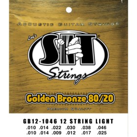 Juego 12 Cuerdas Guitarra Acústica SIT Golden Bronze GB121046 010-046