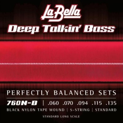 Juego La Bella Bajo 5 Cdas Deep Talkin' Bass Tapewound 760-N-B
