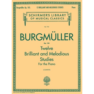 Burgmuller. estudios (12) brillantes y melodicos op.105 piano (Schirmer)