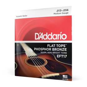 D'Addario EFT17 Flat Tops, cuerdas de bronce fosforado para guitarra acústica 13-56