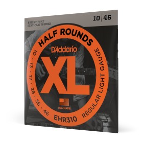 D'Addario EHR310 Half Round, cuerdas para guitarra eléctrica, regular blandas, 10-46