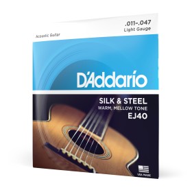 D'Addario EJ40 Silk y Steel, cuerdas para guitarra Folk , 11-47