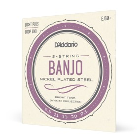 D’Addario EJ60+. Cuerdas para banjo de 5 cuerdas, níquel, calibre fino plus, 9,5-20