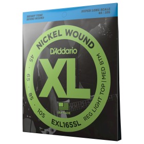D'Addario EXL165SL, cuerdas para bajo con entorchado en níquel, blandas personalizadas, 45-105, esca