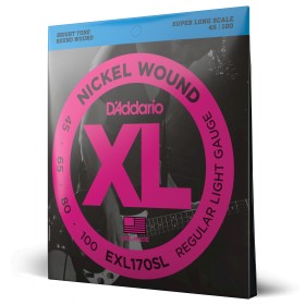 D'Addario EXL170SL, cuerdas para bajo con entorchado en níquel, blandas, escala extra larga