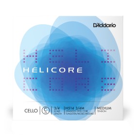 Cuerda individual Do para violonchelo Helicore de D'Addario, escala 3/4, tensión media.