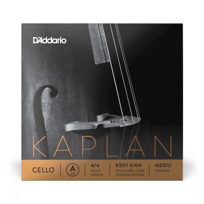 Cuerda individual La para violonchelo Kaplan de D'Addario, escala 4/4, tensión media.