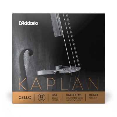 Cuerda individual Re para violonchelo Kaplan de D'Addario, escala 4/4, tensión dura.