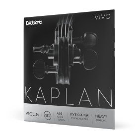 D’Addario Kaplan Vivo. Juego de cuerdas para violín, escala 4/4, tensión alta