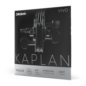 D’Addario Kaplan Vivo. Juego de cuerdas para violín, escala 4/4, tensión baja