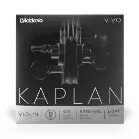 D’Addario Kaplan Vivo. Cuerda D para violín, escala 4/4, tensión baja