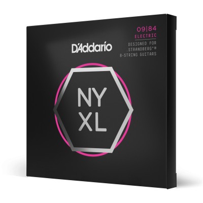 D'Addario NYXL0984 - Corde avvolte in nickel per chitarra elettrica a 8 corde Strandberg, scalatura