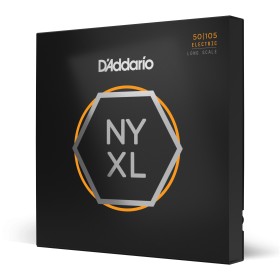 D'Addario NYXL50105 - Corde avvolte in nickel per basso, scalatura media, 50-105, scala lunga
