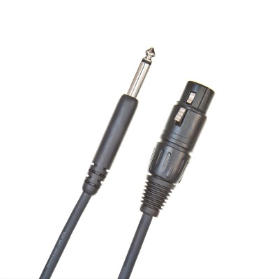 Cable para micrófono asimétrico, serie Classic de D'Addario, de XLR a 1/4 de pulgada, 25 pies (8 m).