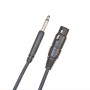 Cable para micrófono asimétrico, serie Classic de D'Addario, de XLR a 1/4 de pulgada, 25 pies (8 m).