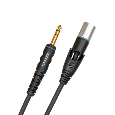Cable para micrófono, serie Custom de D'Addario, de XLR macho a 1/4 de pulgada, 10 pies (3 m).