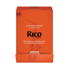 Rico by D'Addario. Cañas para saxofón alto, fuerza 2.5, pack de 50