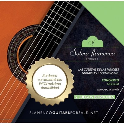 Set de cuerdas guitarra Solera Flamenca Concierto tensión media 2 Juegos de bordones 4/4