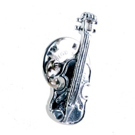Pin violín/viola plateado 3D